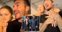 David Beckham shows off falsetto while boogying with daughter Harper, 11, at Sir Elton John’s last London show