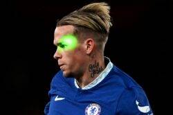 Mykhailo Mudryk responds to Arsenal fan shining laser in his eye after Chelsea defeat