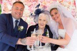 Couple hold wedding in care home so bride’s beloved great-grandmother can walk her down the aisle
