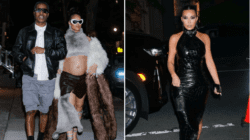 Pregnant Rihanna puts baby bump on display in fur crop top as Kim Kardashian showcases her curves for billionaire birthday bash in NYC