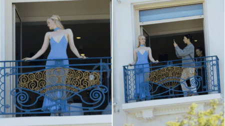 Elle Fanning casually doing glamorous balcony photo shoot is surest sign Cannes Film Festival has begun