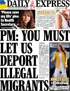 Daily Express – PM: You must let us deport illegal immigrants 