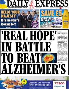 Daily Express – ‘Real hope’ in battle to beat Alzheimer’s 