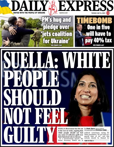 Daily Express - Suella: White people should not feel guilty