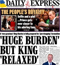 Daily Express – Huge burden but King relaxed 