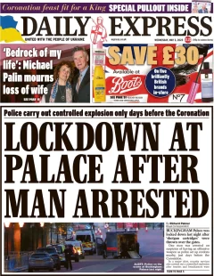 Daily Express – Lockdown at palace after man arrested 