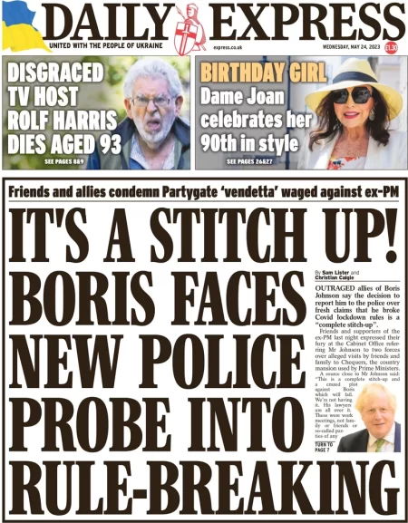 Daily Express - It’s a stitch-up! Boris faces new police probe into rule-breaking