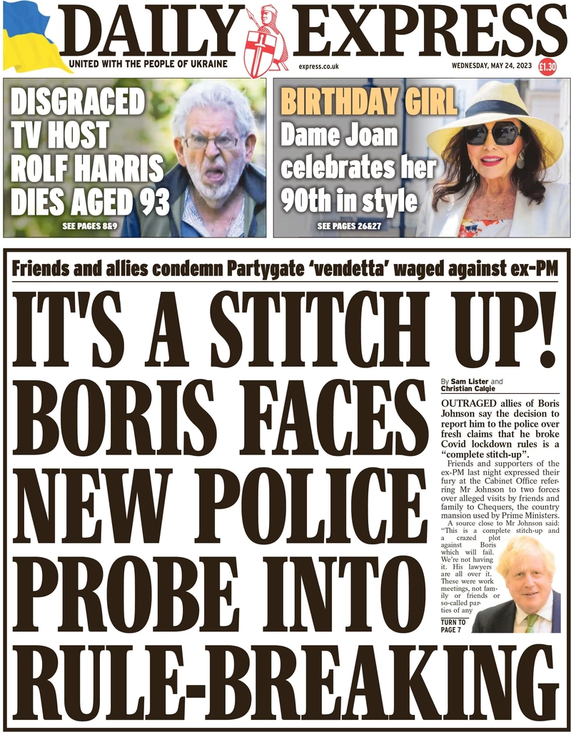 Daily Express - It’s a stitch-up! Boris faces new police probe into rule-breaking
