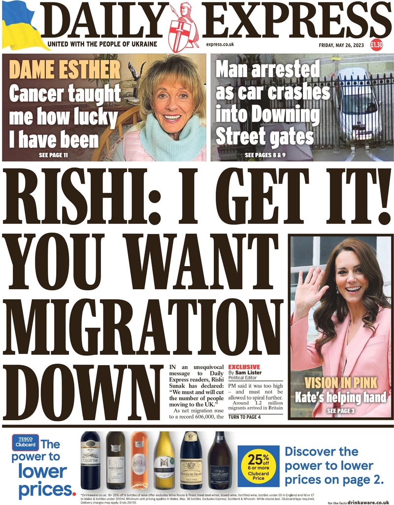 Daily Express - Rishi: I get it! You want migration down