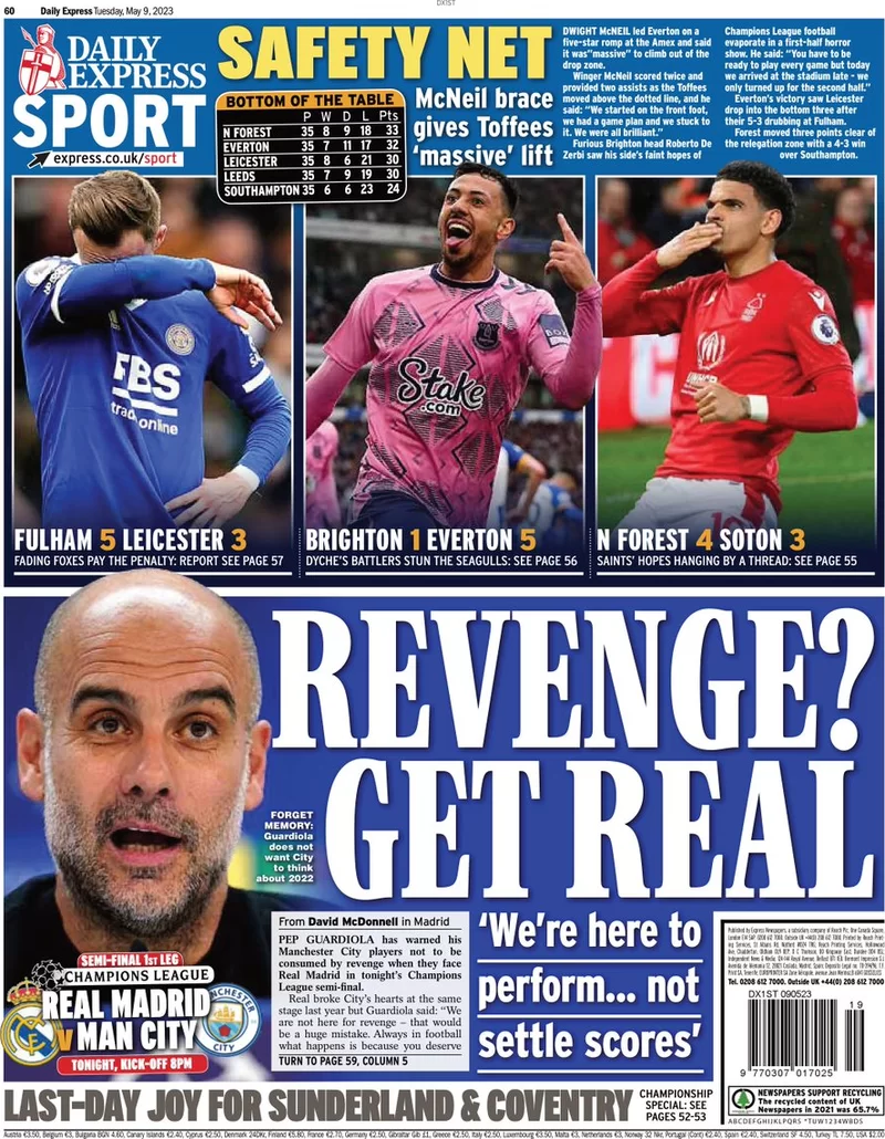 Express Sport - 'We want revenge'