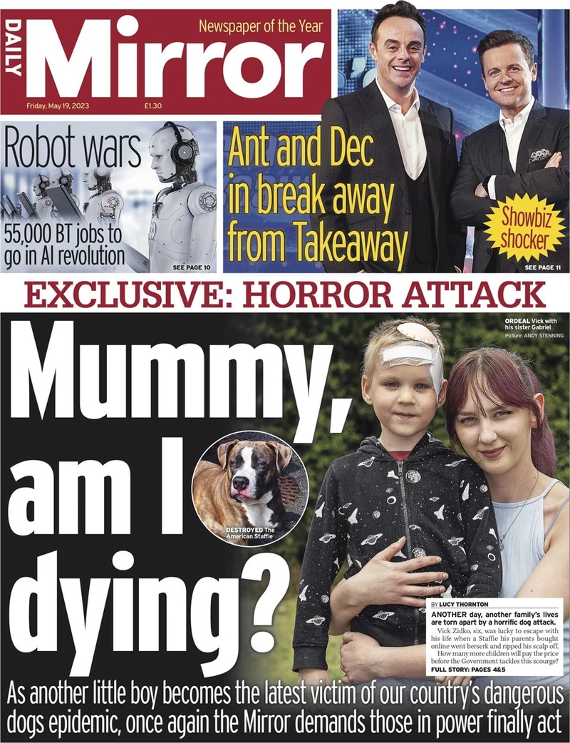 Daily Mirror - Mummy, am I dying?