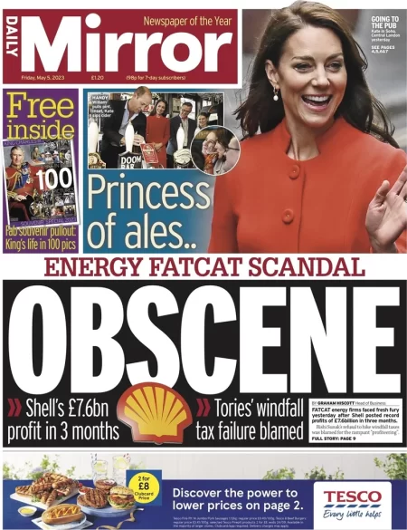 Daily Mirror - Energy fatcat scandal: Obscene