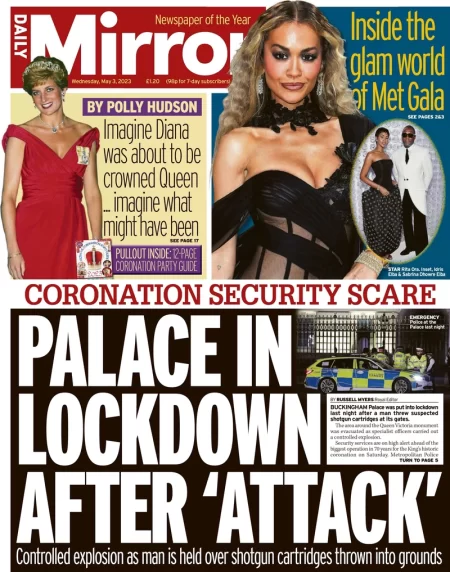 Daily Mirror - Palace in lockdown after attack