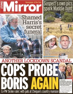 Daily Mirror – Cops probe Boris again 