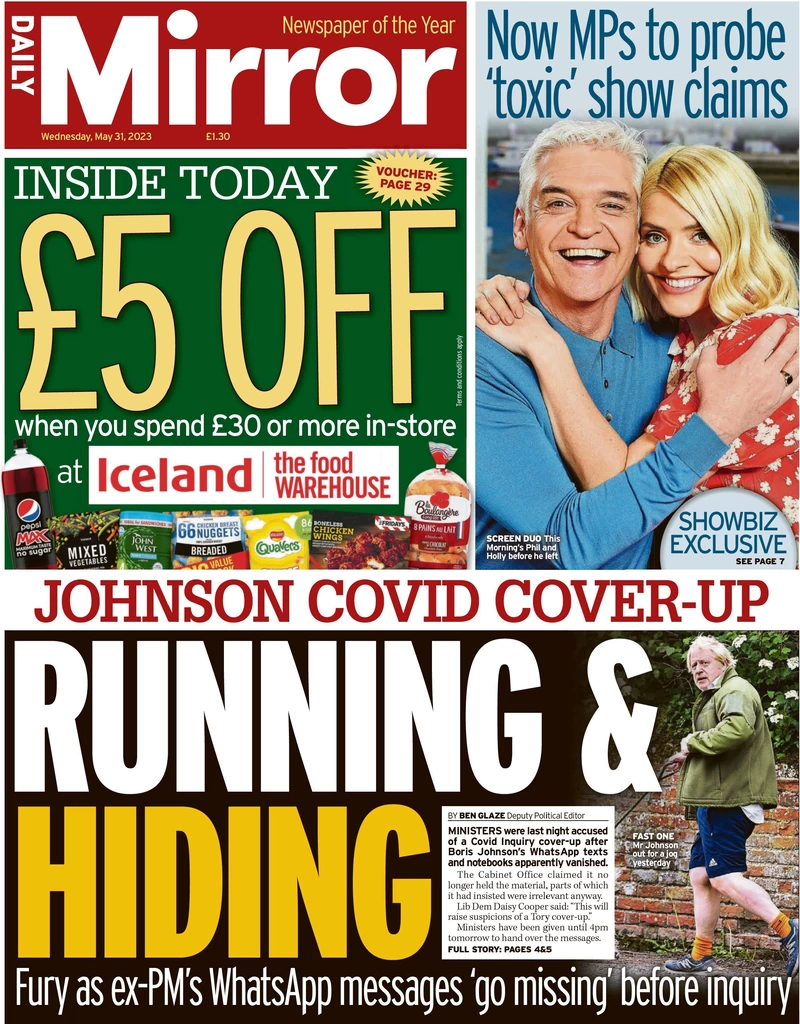 Daily Mirror - Running & hiding