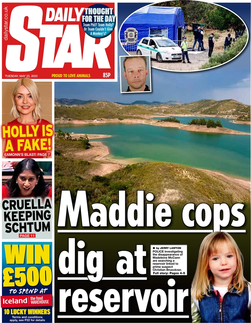 Daily Star - Maddie cops dig at reservoir
