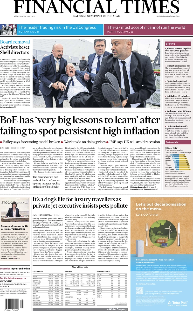 Financial Times - BoE has very big lessons to learn after failing to spot persistent high inflation