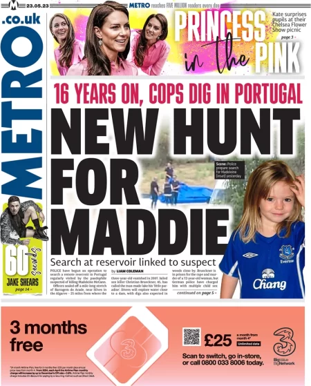 Metro - New hunt for Maddie