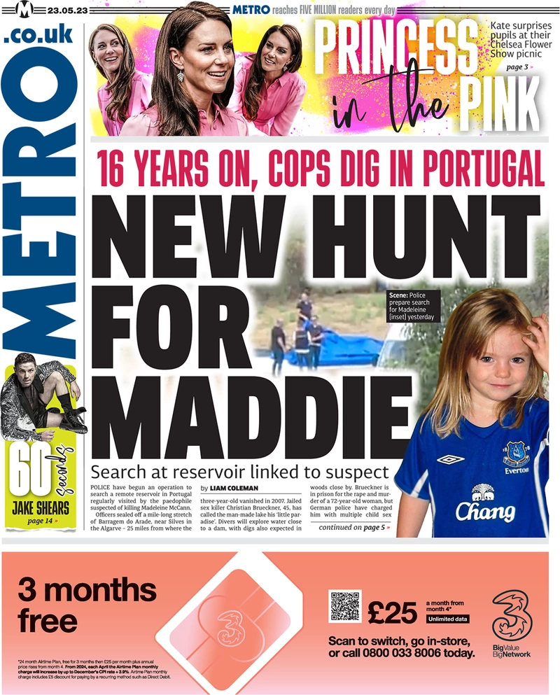 Metro - New hunt for Maddie