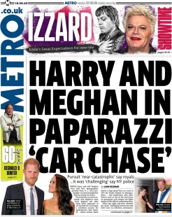 Metro – Harry and Meghan paparazzi chase 