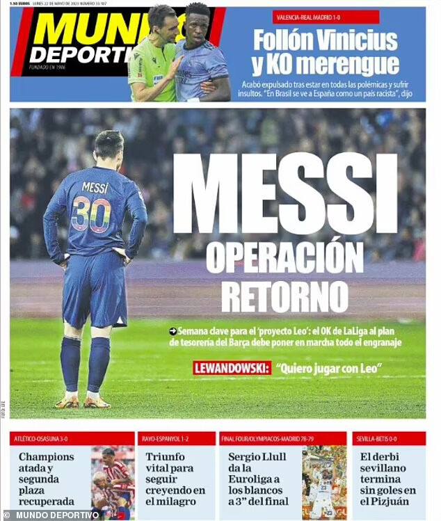 Mundo Deportivo - Messi operacion retorno