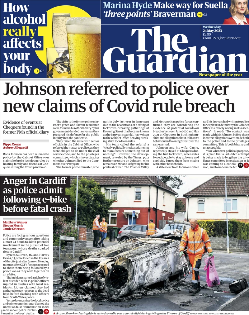 The Guardian - Johnson referred to police over new claims of Covid rule breach