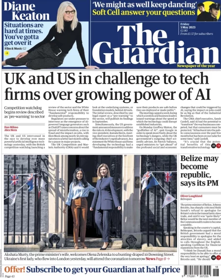 The Guardian - UK and US in challenge to tech firms over growing power of AI