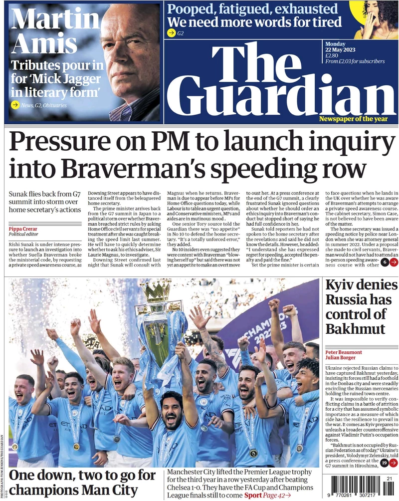 The Guardian - Pressure on PM to launch inquiry into Braverman’s speeding row