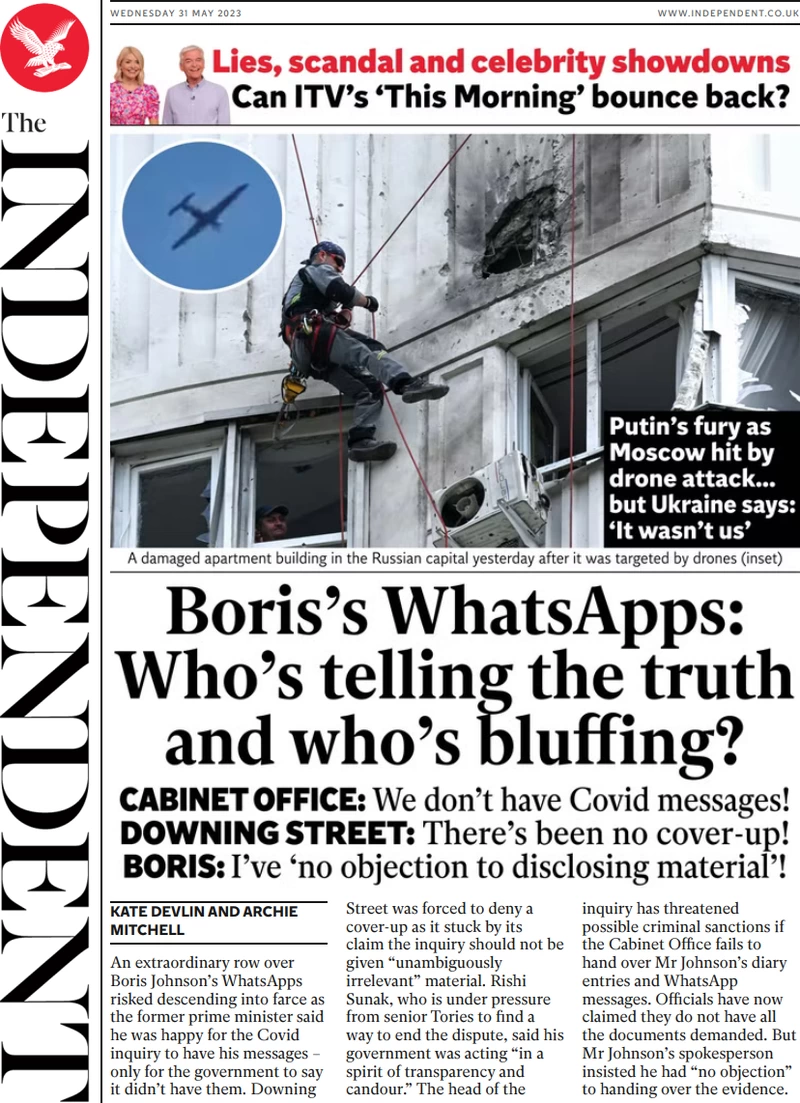 The Independent - Boris’s WhatsApps: Who’s telling the truth and who’s bluffing? 