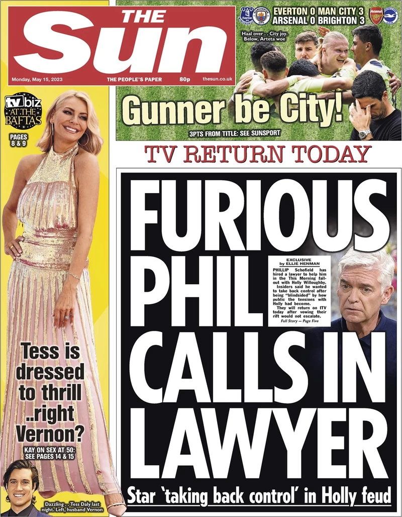 The Sun - Furious Phil calls in lawyers