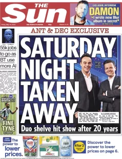 The Sun – Saturday night taken away 