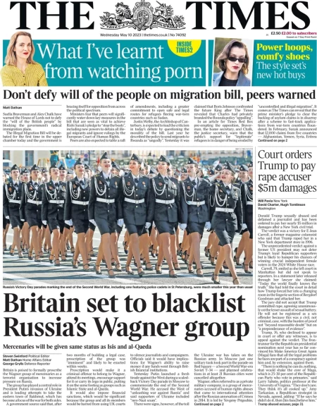 The Times - Britain set to blacklist Russia’s Wagner group