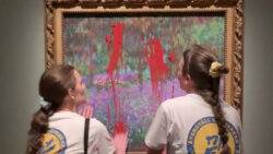 Climate activists smear red paint on Monet artwork at Stockholm museum