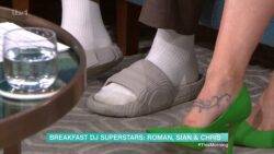 Roman Kemp somehow forgets to bring any shoes for This Morning
