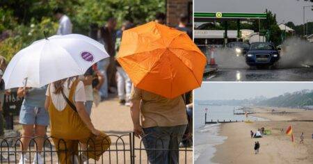 UK will be hotter than Monaco as month’s worth of rain to fall in 12 hours