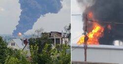 Oil depot blitzed by Russian helicopter as Wagner troops ‘seize second city’