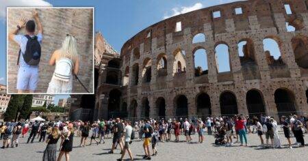 Tourist who carved names into Colosseum wall is revealed