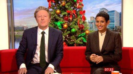 BBC Breakfast’s Naga Munchetty cheekily nudges co-host Charlie Stayt live on-air after blunder