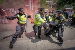 Fans clash with police outside Wembley as FA Cup Final kicks off