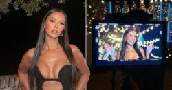 Love Island host Maya Jama relives famous black cut-out dress in dramatic return to villa