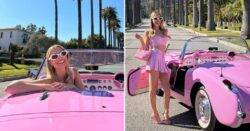 Margot Robbie is actual Barbie in tiny pink outfit as tour for summer blockbuster kicks off