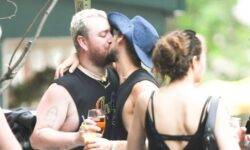 Sam Smith plants kiss on rumoured boyfriend’s lips in NYC before throwing arms around pal Kim Petras