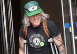 Daniel Day-Lewis, 66, uses crutches as he makes incredibly rare appearance in New York City