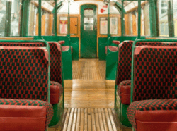 Book a trip on this retro Tube carriage for some serious Wes Anderson vibes