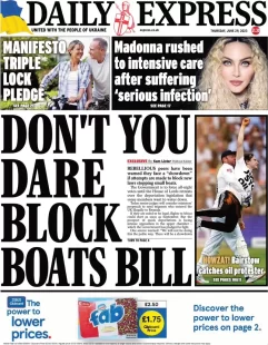 Daily Express – Don’t you dare block boats bill 