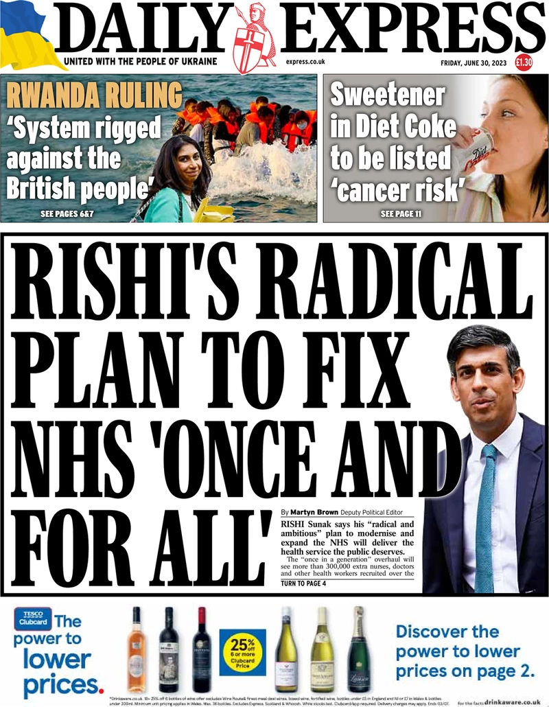 Daily Express - Rishi’s radical plan to fix NHS