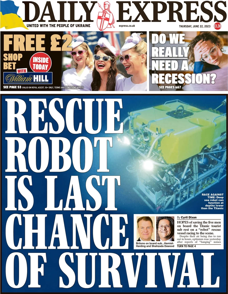 Daily Express - Rescue boat in last chance of survival