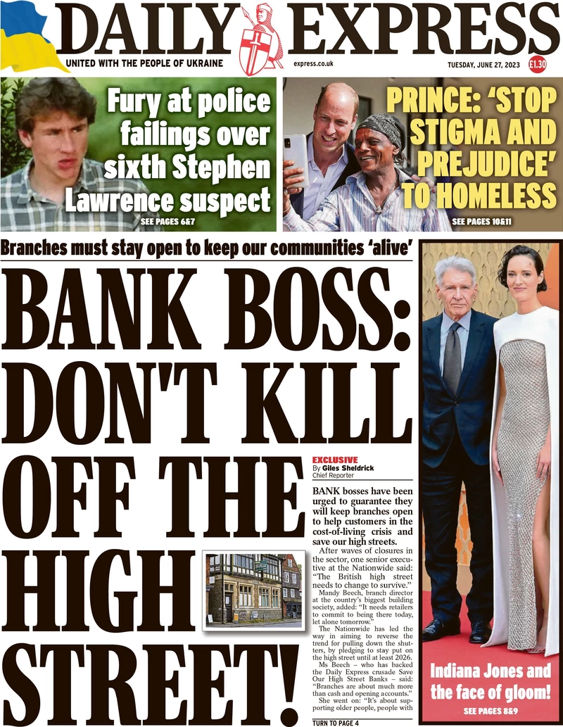 Daily Express - Bank boss: Don’t kill off the high street