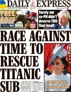 Daily Express – Race against time to rescue Titanic sub 