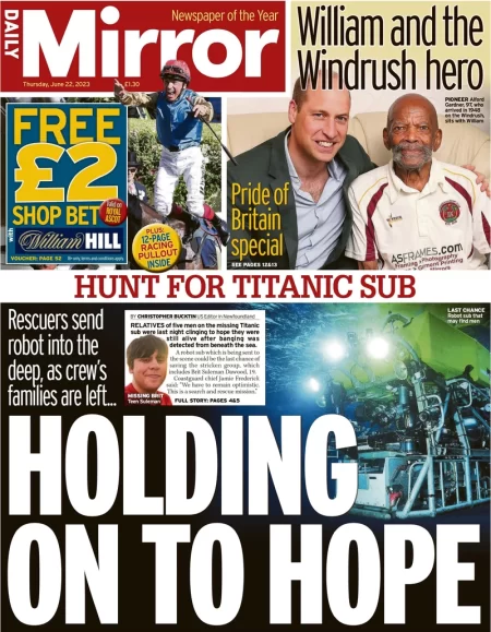 Daily Mirror - Holding onto hope